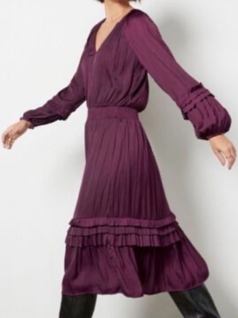 Evereve Layla Satin Midi Dress Size Large